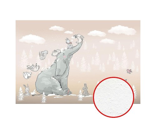 Фреска детская Ortograf Для самых маленьких 33726 Фактура бархат FX Флизелин (4x2,7) Бежевый, Животные