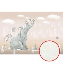 Фреска детская Ortograf Для самых маленьких 33726 Фактура флок FLK Флизелин (4x2,7) Бежевый, Животные