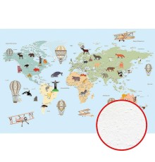 Фреска детская Ortograf Для самых маленьких 33731 Фактура бархат FX Флизелин (4x2,7) Голубой/Разноцветный, Карты