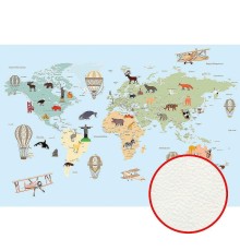 Фреска детская Ortograf Для самых маленьких 33731 Фактура флок FLK Флизелин (4x2,7) Голубой/Разноцветный, Карты