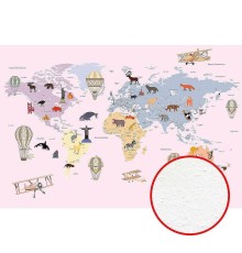 Фреска детская Ortograf Для самых маленьких 33732 Фактура бархат FX Флизелин (4x2,7) Розовый/Разноцветный, Карты