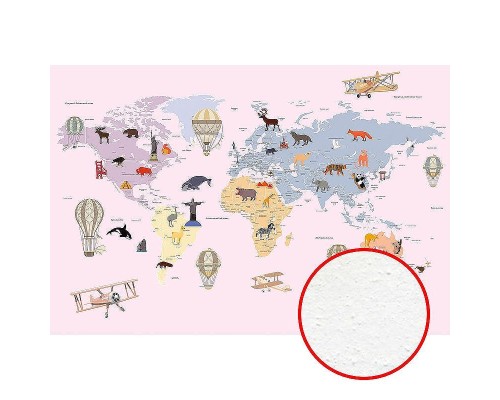 Фреска детская Ortograf Для самых маленьких 33732 Фактура бархат FX Флизелин (4x2,7) Розовый/Разноцветный, Карты