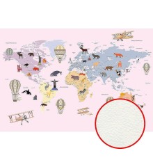 Фреска детская Ortograf Для самых маленьких 33732 Фактура флок FLK Флизелин (4x2,7) Розовый/Разноцветный, Карты