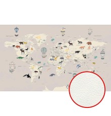 Фреска детская Ortograf Для самых маленьких 33728 Фактура флок FLK Флизелин (4,5x2,7) Серый/Бежевый, Карты