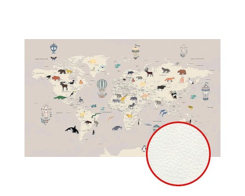 Фреска детская Ortograf Для самых маленьких 33728 Фактура флок FLK Флизелин (4,5x2,7) Серый/Бежевый, Карты