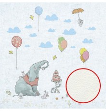 Фреска детская Ortograf Для самых маленьких 33719 Фактура флок FLK Флизелин (2,7x2,7) Голубой/Разноцветный, Животные/Воздушные шары