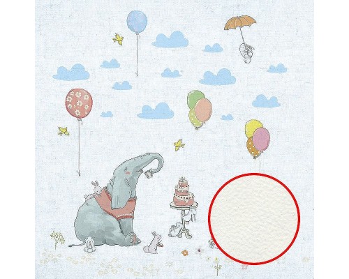 Фреска детская Ortograf Для самых маленьких 33719 Фактура флок FLK Флизелин (2,7x2,7) Голубой/Разноцветный, Животные/Воздушные шары