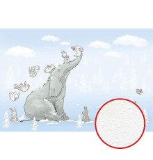 Фреска детская Ortograf Для самых маленьких 33727 Фактура бархат FX Флизелин (4x2,7) Голубой, Животные