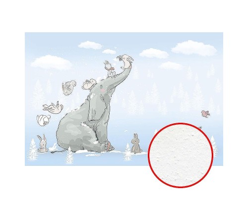 Фреска детская Ortograf Для самых маленьких 33727 Фактура бархат FX Флизелин (4x2,7) Голубой, Животные