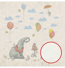 Фреска детская Ortograf Для самых маленьких 33721 Фактура флок FLK Флизелин (2,7x2,7) Бежевый/Разноцветный, Животные/Воздушные шары