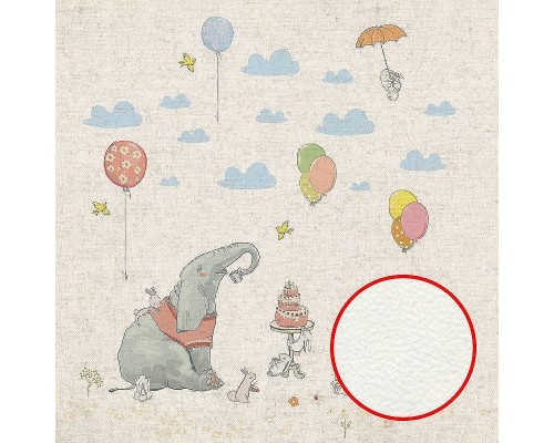 Фреска детская Ortograf Для самых маленьких 33721 Фактура флок FLK Флизелин (2,7x2,7) Бежевый/Разноцветный, Животные/Воздушные шары