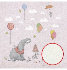 Фреска детская Ortograf Для самых маленьких 33720 Фактура флок FLK Флизелин (2,7x2,7) Розовый/Разноцветный, Животные/Воздушные шары