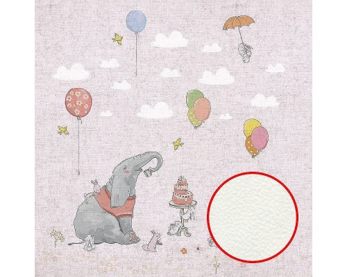 Фреска детская Ortograf Для самых маленьких 33720 Фактура флок FLK Флизелин (2,7x2,7) Розовый/Разноцветный, Животные/Воздушные шары