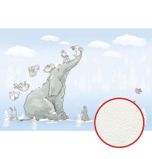 Фреска детская Ortograf Для самых маленьких 33727 Фактура флок FLK Флизелин (4x2,7) Голубой, Животные