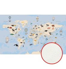 Фреска детская Ortograf Для самых маленьких 33729 Фактура флок FLK Флизелин (4,5x2,7) Голубой, Карты