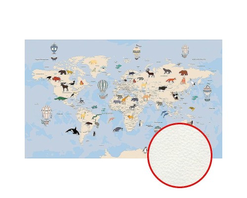 Фреска детская Ortograf Для самых маленьких 33729 Фактура флок FLK Флизелин (4,5x2,7) Голубой, Карты