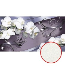 Фреска Ortograf 3D 5491 Фактура флок FLK Флизелин (5x2,7) Серый/Белый, Цветы