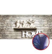 Фреска Ortograf 3D 6650 Фактура бархат серебро FX-S Флизелин (5,7x2,7) Бежевый, Ангелы/Надписи/Под дерево