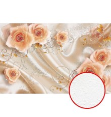 Фреска Ortograf 3D 6651 Фактура бархат FX Флизелин (3,1x1,95) Оранжевый/Бежевый, Цветы