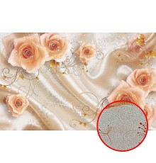 Фреска Ortograf 3D 6651 Фактура бархат золото FX-G Флизелин (3,1x1,95) Оранжевый/Бежевый, Цветы