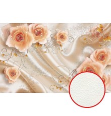 Фреска Ortograf 3D 6651 Фактура флок FLK Флизелин (3,1x1,95) Оранжевый/Бежевый, Цветы