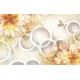 Фреска Ortograf 3D 6652 Фактура бархат золото FX-G Флизелин (3,3x2,1) Оранжевый/Белый, Цветы/Абстракция