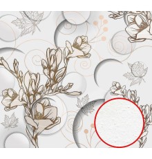 Фреска Ortograf 3D 30738 Фактура бархат FX Флизелин (3x2,7) Белый/Бежевый, Цветы/Абстракция