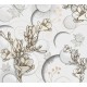 Фреска Ortograf 3D 30738 Фактура бархат золото FX-G Флизелин (3x2,7) Белый/Бежевый, Цветы/Абстракция