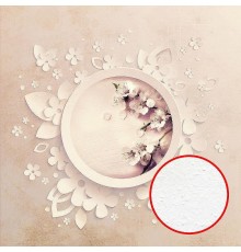 Фреска Ortograf 3D 30746 Фактура бархат FX Флизелин (2,7x2,7) Розовый, Цветы/Абстракция