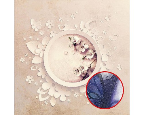 Фреска Ortograf 3D 30746 Фактура бархат серебро FX-S Флизелин (2,7x2,7) Розовый, Цветы/Абстракция