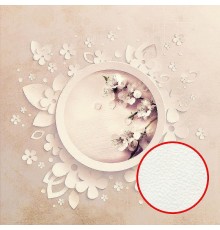 Фреска Ortograf 3D 30746 Фактура флок FLK Флизелин (2,7x2,7) Розовый, Цветы/Абстракция