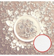 Фреска Ortograf 3D 30747 Фактура бархат FX Флизелин (2,7x2,7) Бежевый, Цветы/Абстракция