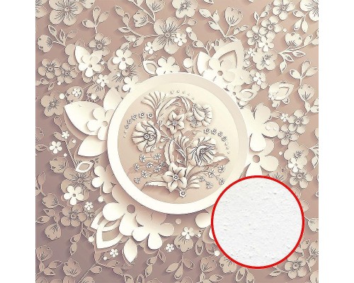 Фреска Ortograf 3D 30747 Фактура бархат FX Флизелин (2,7x2,7) Бежевый, Цветы/Абстракция