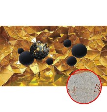 Фреска Ortograf 3D 21097 Фактура бархат золото FX-G Флизелин (4,8x2,7) Золото/Черный, Абстракция