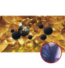 Фреска Ortograf 3D 21097 Фактура бархат серебро FX-S Флизелин (4,8x2,7) Золото/Черный, Абстракция