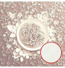 Фреска Ortograf 3D 30747 Фактура флок FLK Флизелин (2,7x2,7) Бежевый, Цветы/Абстракция