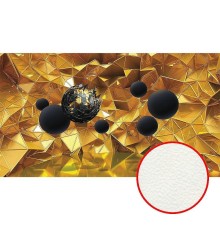 Фреска Ortograf 3D 21097 Фактура флок FLK Флизелин (4,8x2,7) Золото/Черный, Абстракция