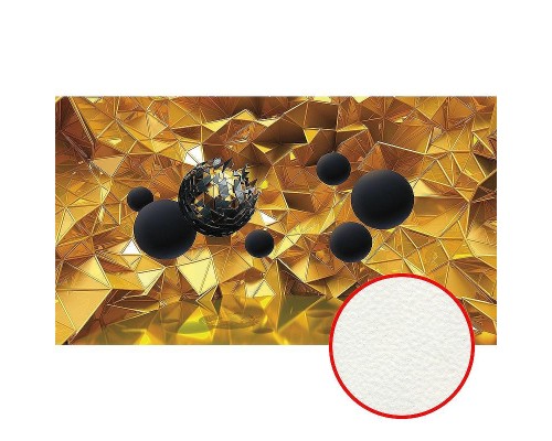 Фреска Ortograf 3D 21097 Фактура флок FLK Флизелин (4,8x2,7) Золото/Черный, Абстракция