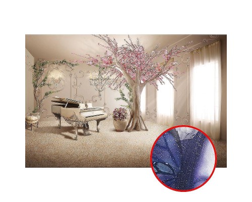 Фреска Ortograf 3D 33032 Фактура бархат серебро FX-S Флизелин (4,1x2,7) Бежевый/Розовый, Интерьер/Цветы/Деревья