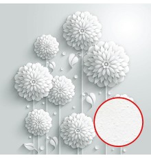 Фреска Ortograf 3D 30473 Фактура бархат FX Флизелин (2,7x2,7) Белый, Цветы