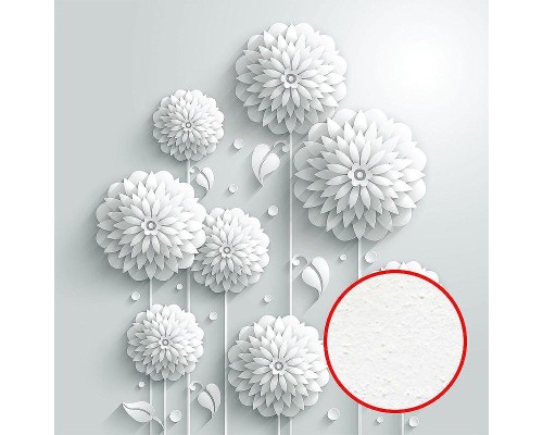 Фреска Ortograf 3D 30473 Фактура бархат FX Флизелин (2,7x2,7) Белый, Цветы