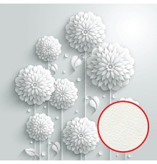 Фреска Ortograf 3D 30473 Фактура флок FLK Флизелин (2,7x2,7) Белый, Цветы