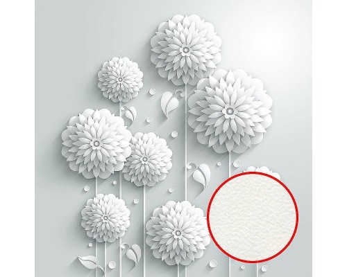 Фреска Ortograf 3D 30473 Фактура флок FLK Флизелин (2,7x2,7) Белый, Цветы