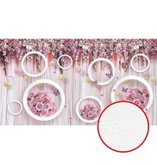 Фреска Ortograf 3D 30740 Фактура бархат FX Флизелин (4,9x2,7) Розовый, Цветы/Абстракция