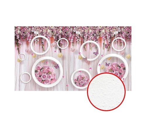 Фреска Ortograf 3D 30740 Фактура бархат FX Флизелин (4,9x2,7) Розовый, Цветы/Абстракция