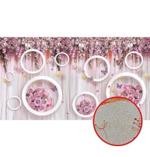 Фреска Ortograf 3D 30740 Фактура бархат золото FX-G Флизелин (4,9x2,7) Розовый, Цветы/Абстракция