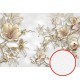 Фреска Ortograf 3D 33078 Фактура бархат FX Флизелин (4x2,7) Белый/Золото, Цветы/Абстракция