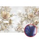 Фреска Ortograf 3D 33078 Фактура бархат серебро FX-S Флизелин (4x2,7) Белый/Золото, Цветы/Абстракция