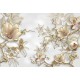 Фреска Ortograf 3D 33078 Фактура бархат серебро FX-S Флизелин (4x2,7) Белый/Золото, Цветы/Абстракция