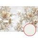Фреска Ortograf 3D 33078 Фактура флок FLK Флизелин (4x2,7) Белый/Золото, Цветы/Абстракция